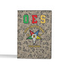 Custom OES Floral Vines Gray Beige Leather Passport Wallet