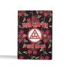 Custom Royal Arch Floral Black Red Leather Passport Wallet