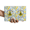 Custom Masonic Floral White Yellow Leather Passport Wallet