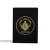 Custom Masonic Radiant Black Gold Leather Passport Wallet