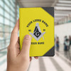 Custom Masonic Simple Black White Yellow Leather Wallet