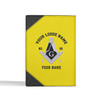 Custom Masonic Simple Black White Yellow Leather Wallet