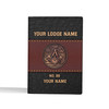 Custom Name Masonic Bronze Symbol Sun Moon Eye Red Black Leather Passport Wallet