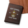 Custom Name Wings Down Scottish Rite 33 Degree Brown Leather Passport Wallet