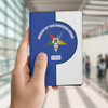 Custom Name Order Of The Eastern Star Symbol White Blue Leather Passport Wallet