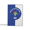 Custom Name Order Of The Eastern Star Symbol White Blue Leather Passport Wallet