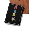 Custom Name Order Of The Eastern Star Face Masonic Black Leather Passport Wallet