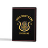Custom Name Imperial Court Quote Heel Bag Black Leather Passport Wallet