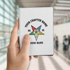 Custom Name Order Of The Eastern Star Sistar Woman White Leather Passport Wallet