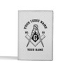 Custom Masonic Symbol Faith Hope Charity Angels White Leather Passport Wallet