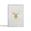 Custom Shriners Symbol Triangle Pattern White Leather Passport Wallet