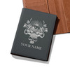 Custom Masonic Pyramid Grape Skull All Seeing Eye Black Leather Passport Wallet