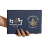 Custom Masonic Symbol Golden 1787 Prince Hall Dark Blue Leather Passport Wallet