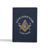 Custom Masonic Symbol Golden 1787 Prince Hall Dark Blue Leather Passport Wallet