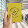 Custom Masonic Symbol 3 Degree Of Light Yellow Dark Blue Leather Passport Wallet