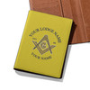 Custom Masonic Symbol 3 Degree Of Light Yellow Dark Blue Leather Passport Wallet