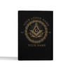 Custom Masonic Symbol Mason Branch And Stars Black Gold Leather Passport Wallet