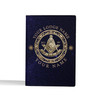 Custom Past Master Symbol Geometric Galaxy Dark Blue Leather Passport Wallet