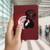 Custom Heroines of Jericho Symbol Woman Silhouette Red Leather Passport Wallet