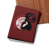 Custom Heroines of Jericho Symbol Woman Silhouette Red Leather Passport Wallet