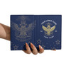 Custom Wings Up Scottish Rite 32° Mason Stars Pattern Leather Passport Wallet