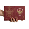 Custom Wings Up Scottish Rite 32° Mason Stars Pattern Leather Passport Wallet