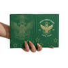Custom Wings Up Scottish Rite 32° Mason Stars Pattern Leather Passport Wallet