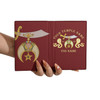 Custom Shriners Symbol Masonic Double Cobras Leather Passport Wallet