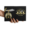 Custom Shriners Symbol Masonic Double Cobras Leather Passport Wallet