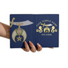Custom Shriners Symbol Masonic Double Cobras Leather Passport Wallet