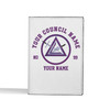 Custom Cryptic Masonry Encircle Triangle Symbol White Leather Passport Wallet
