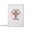 Custom Knights Templar Symbol Masonic Sword Shield White Leather Passport Wallet