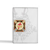 Custom Knights Templar Symbol Masonic Sword Shield White Leather Passport Wallet