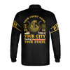 Personalized Court Name City State Anubis Egyptian Style Black Gold Long Sleeve Polo Shirt S-5XL
