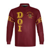 Personalized Court Name City State Anubis Egyptian Style Black Gold Long Sleeve Polo Shirt S-5XL