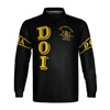 Personalized Court Name City State Anubis Egyptian Style Black Gold Long Sleeve Polo Shirt S-5XL