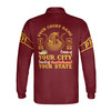 Personalized Court Name City State Anubis Egyptian Style Black Gold Long Sleeve Polo Shirt S-5XL