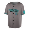 Custom Black Teal Baseball Jersey Minimal Pattern Personalized Name & Number - Adult, Youth, Kid