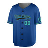 Custom Black Teal Baseball Jersey Minimal Pattern Personalized Name & Number - Adult, Youth, Kid