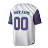 Custom White Purple Pinstripe Baseball Jersey Personalized Name & Number - Adult, Youth, Kid