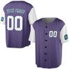 Custom White Purple Pinstripe Baseball Jersey Personalized Name & Number - Adult, Youth, Kid