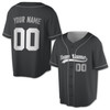 Custom Black Grey Baseball Jersey Personalized Name Number For Adult Youth Kids
