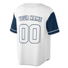 Custom White and Navy Blue Raglan Sleeve Baseball Jersey - Personalized Name & Number - Adult, Youth, Kid