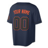 Custom Solid  Black Piping and Orange Trim Baseball Jersey - Personalized Name & Number - Adult, Youth, Kid.