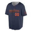Custom Solid  Black Piping and Orange Trim Baseball Jersey - Personalized Name & Number - Adult, Youth, Kid.