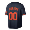 Custom Solid Orange and Black Trim Baseball Jersey - Personalized Name & Number - Adult, Youth, Kid.