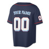 Custom Solid Navy Blue with Red Piping Baseball Jersey - Personalized Name & Number - Adult, Youth, Kid.