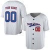 Custom Solid Red and Blue Trim Baseball Jersey - Personalized Name & Number - Adult, Youth, Kid.