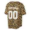 Custom Yellow Black Jaguar Leopard Print Baseball Jersey - Personalized Name & Number - Adult, Youth, Kid.