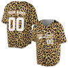 Custom Yellow Black Jaguar Leopard Print Baseball Jersey - Personalized Name & Number - Adult, Youth, Kid.